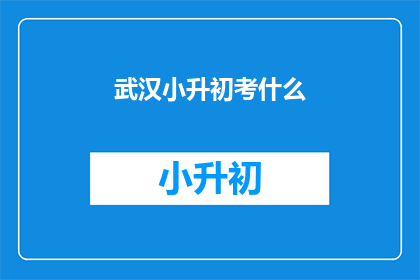 武汉小升初考什么