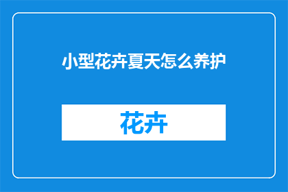 小型花卉夏天怎么养护