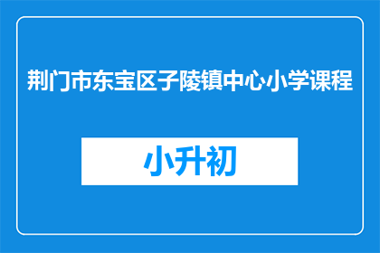 荆门市东宝区子陵镇中心小学课程