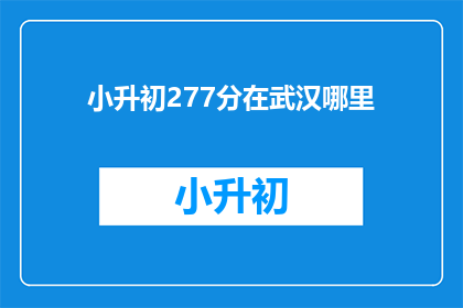 小升初277分在武汉哪里