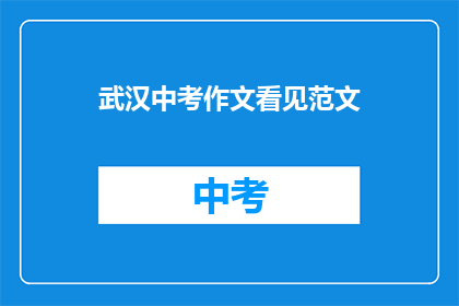 武汉中考作文看见范文