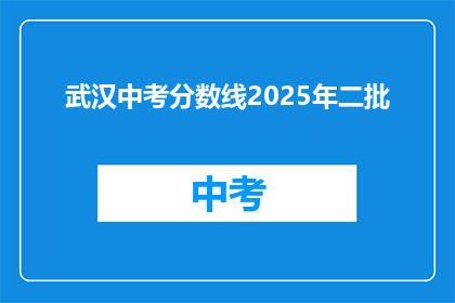 武汉中考分数线2025年二批