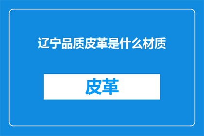 辽宁品质皮革是什么材质