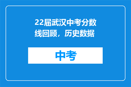 22届武汉中考分数线回顾，历史数据