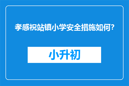 孝感祝站镇小学安全措施如何？