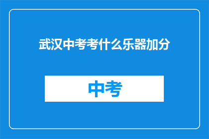 武汉中考考什么乐器加分