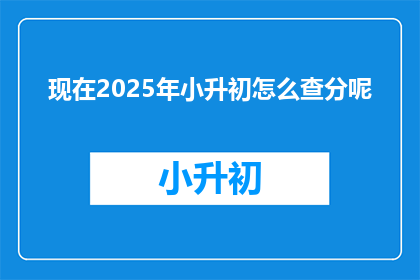 现在2025年小升初怎么查分呢