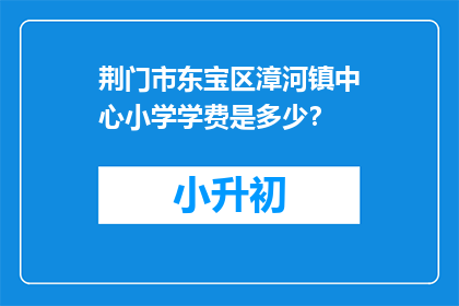 荆门市东宝区漳河镇中心小学学费是多少？