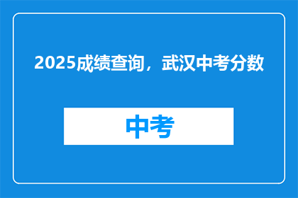 2025成绩查询，武汉中考分数