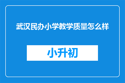 武汉民办小学教学质量怎么样