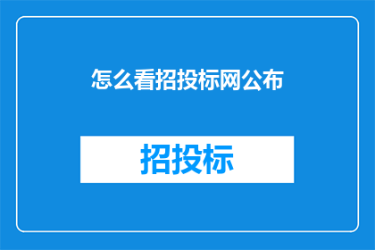 怎么看招投标网公布
