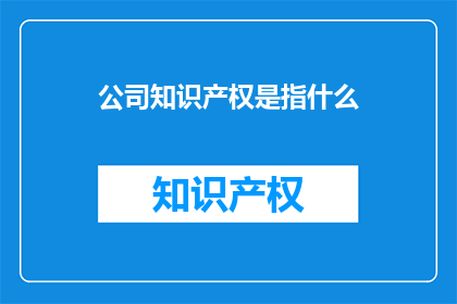 公司知识产权是指什么