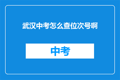 武汉中考怎么查位次号啊