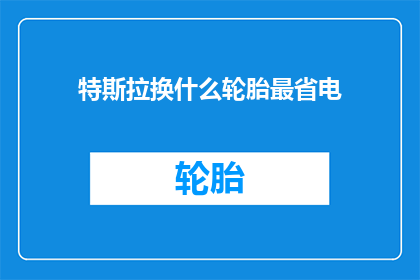 特斯拉换什么轮胎最省电