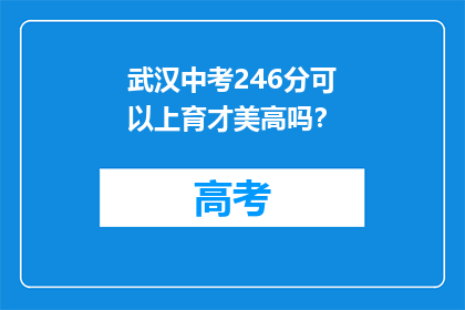 武汉中考246分可以上育才美高吗？