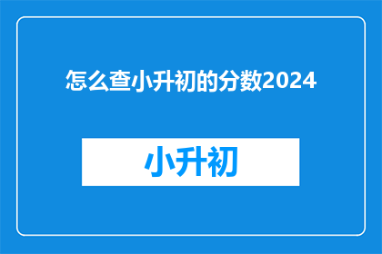 怎么查小升初的分数2024