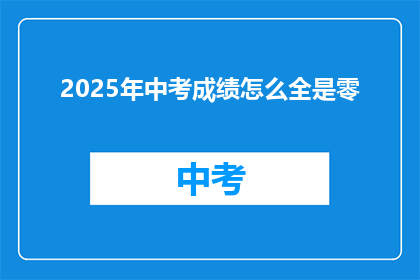 2025年中考成绩怎么全是零