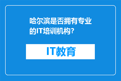 哈尔滨是否拥有专业的IT培训机构？