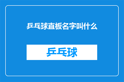 乒乓球直板名字叫什么