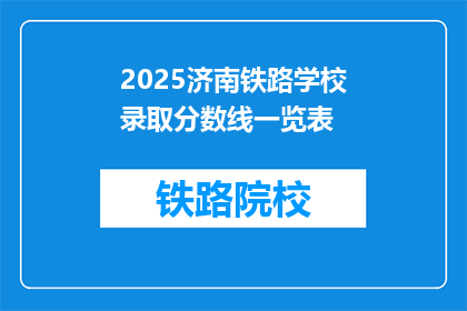 2025济南铁路学校录取分数线一览表