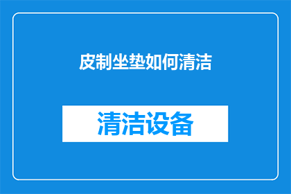 皮制坐垫如何清洁(如何清洁皮制坐垫？)