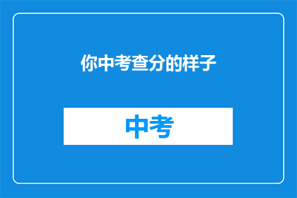 你中考查分的样子