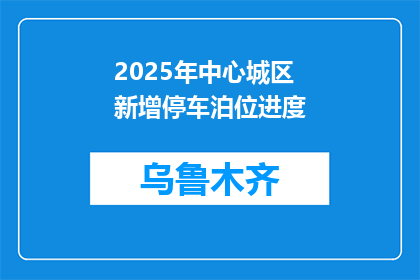 2025年中心城区新增停车泊位进度(2025年，中心城区停车泊位建设进度如何？)