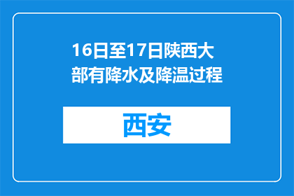 16日至17日陕西大部有降水及降温过程