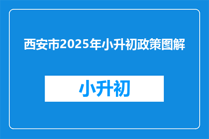 西安市2025年小升初政策图解(2025年西安市小升初政策图解：家长和学生应如何准备？)