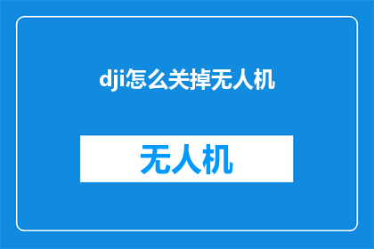 dji怎么关掉无人机