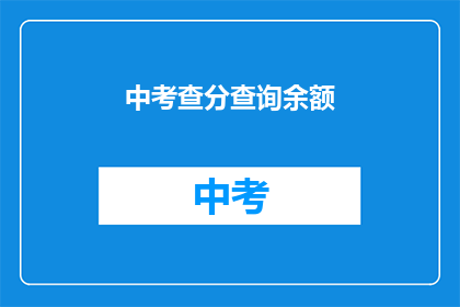 中考查分查询余额