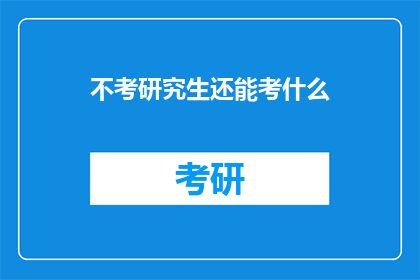 不考研究生还能考什么(在探讨不追求研究生学位的多样化选择时，我们不禁会问：除了研究生教育，还有哪些途径可以拓宽我们的学术和职业道路？)