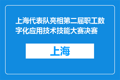 上海代表队亮相第二届职工数字化应用技术技能大赛决赛