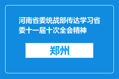 河南省委统战部传达学习省委十一届十次全会精神