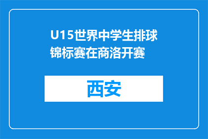 U15世界中学生排球锦标赛在商洛开赛