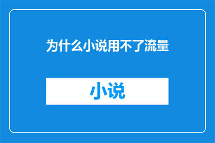 为什么小说用不了流量(为什么在阅读小说时无法使用流量？)