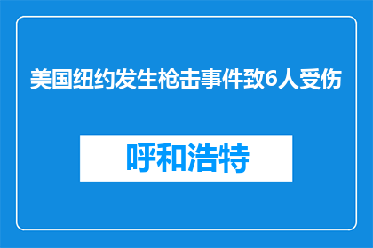 美国纽约发生枪击事件致6人受伤
