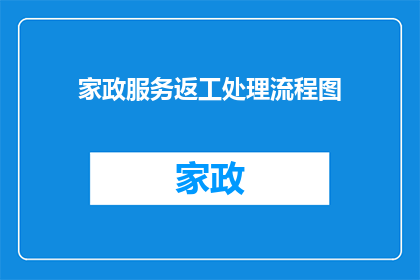 家政服务返工处理流程图(如何优化家政服务返工处理流程图？)