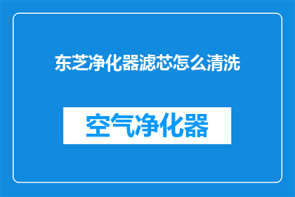 东芝净化器滤芯怎么清洗(如何正确清洗东芝净化器滤芯？)