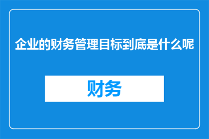 企业的财务管理目标到底是什么呢(企业财务管理的核心目标究竟为何？)