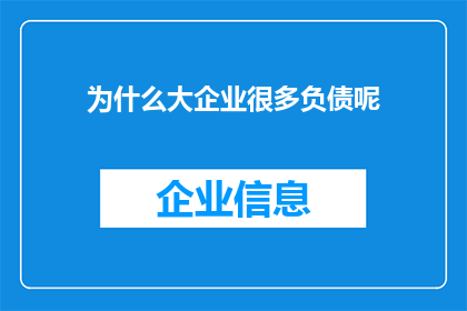 为什么大企业很多负债呢(为什么大企业普遍背负着沉重的债务负担？)