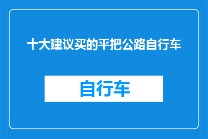 十大建议买的平把公路自行车(您是否考虑过购买一款性能卓越的平把公路自行车？以下是十大建议，帮助您做出明智的选择)