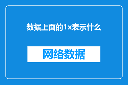 数据上面的1x表示什么(数据1x的含义是什么？)