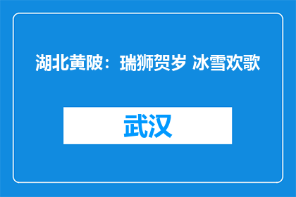 湖北黄陂：瑞狮贺岁 冰雪欢歌