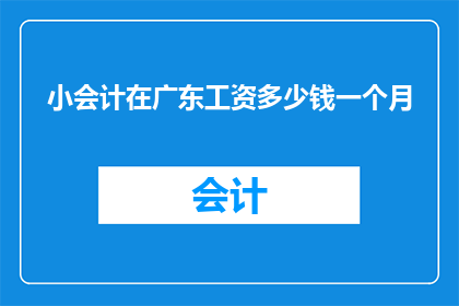 小会计在广东工资多少钱一个月(广东地区小会计的月收入水平是多少？)