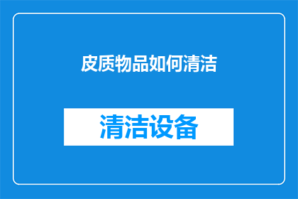 皮质物品如何清洁(如何有效清洁皮质物品？)