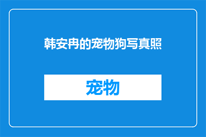 韩安冉的宠物狗写真照(韩安冉的宠物狗写真照：你见过如此可爱的狗狗吗？)