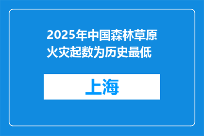 2025年中国森林草原火灾起数为历史最低