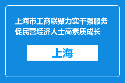 上海市工商联聚力实干强服务 促民营经济人士高素质成长