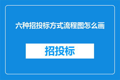 六种招投标方式流程图怎么画(如何绘制包含六种招投标方式的流程图？)
